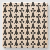 Ermine Pattern, Middeleeuws Patroon, Zwart op Wit Stenen Onderzetter (Voorkant)
