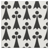 Ermine Pattern, Middeleeuws Patroon, Zwart op Wit Stof (Close Up)