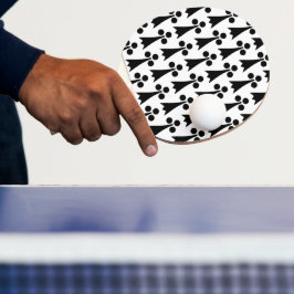 Ermine Pattern, Middeleeuws Patroon, Zwart op Wit Tafeltennisbatje