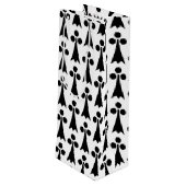 Ermine Pattern, Middeleeuws Patroon, Zwart op Wit Wijn Cadeautas (Achterkant Gekanteld)