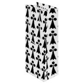 Ermine Pattern, Middeleeuws Patroon, Zwart op Wit Wijn Cadeautas (Voorkant Gekanteld)