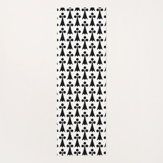 Ermine Pattern, Middeleeuws Patroon, Zwart op Wit Yogamat (Achterkant)