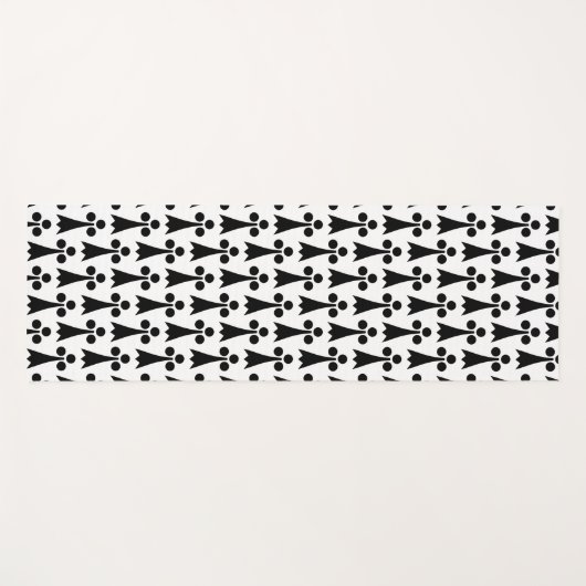 Ermine Pattern, Middeleeuws Patroon, Zwart op Wit Yogamat (Voorkant (horizontaal))