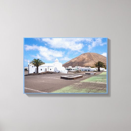 Ermita de los Dolores Church, Lanzarote Canvas Afdruk (Voorkant)
