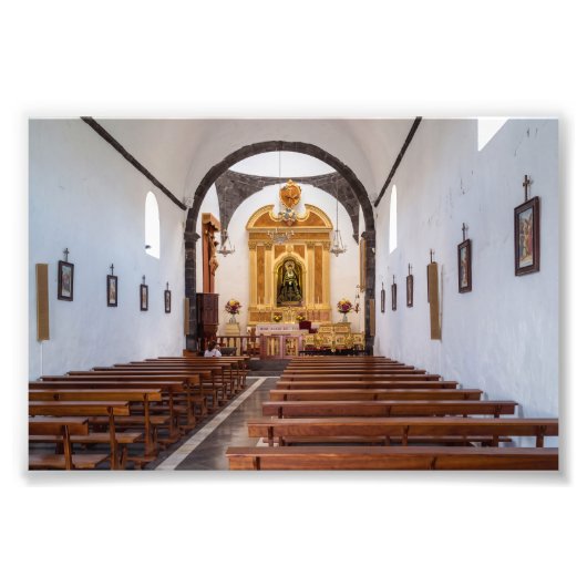 Ermita de los Dolores Interior, Lanzarote Foto Afdruk (Voorkant)