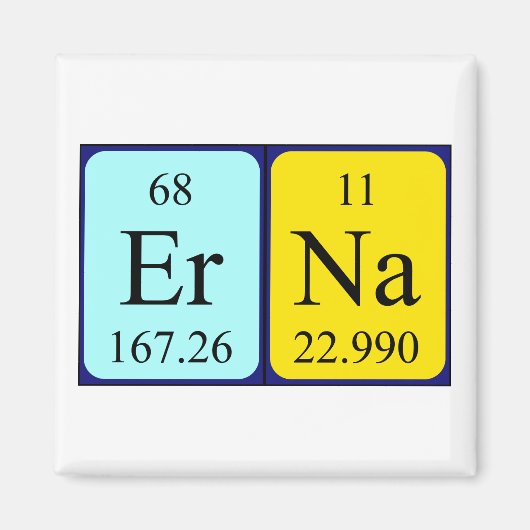Erna periodieke table name magnet (Voorkant)