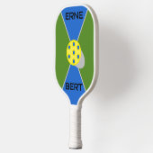 Erne & Bert Geel Bal Groen/Blauw Pickleball Paddle (Links)