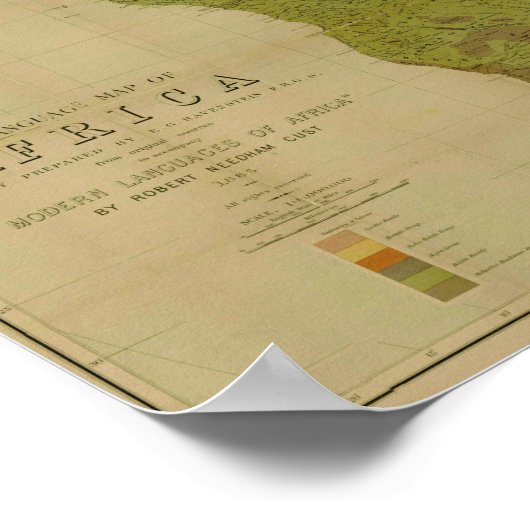 Ernest George Ravenstein - Taalkaart van Afrika Poster (Hoek)