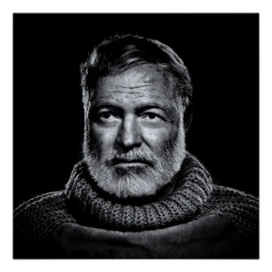 Ernest Hemingway, een klassiek portret Perfect Poster