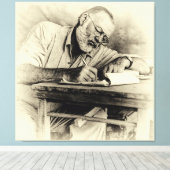 Ernest Hemingway naar Kenia Canvas Afdruk (Insitu (Houten vloer))