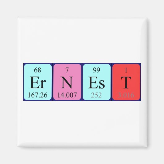 Ernest periodieke table name magnet (Voorkant)