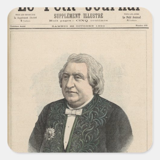 Ernest Renan Vierkante Sticker (Voorkant)