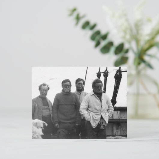 Ernest Shackleton en Crew Nimrod Antarctic Briefkaart (Staand voorkant)