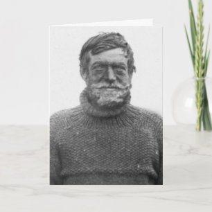 Ernest Shackleton in Antarctische Kaart met Citaat