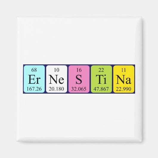 Ernestina periodieke lijstnaam magnet (Voorkant)