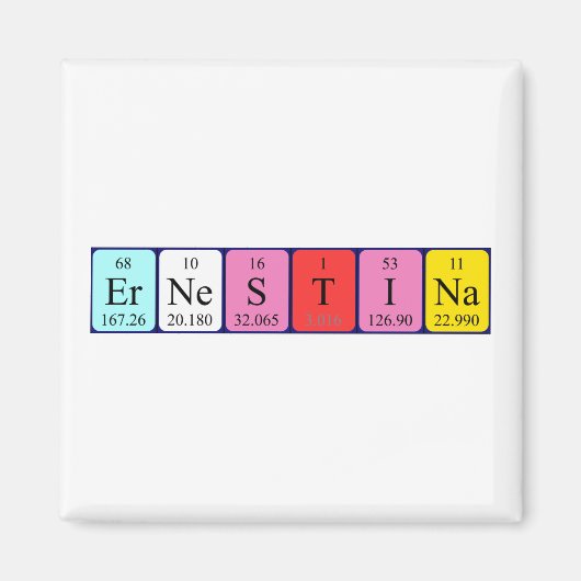 Ernestina periodieke lijstnaam magnet (Voorkant)
