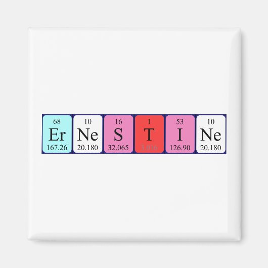 Ernestine periodieke lijstnaam magnet (Voorkant)
