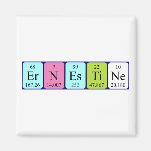 Ernestine periodieke lijstnaam magnet (Voorkant)