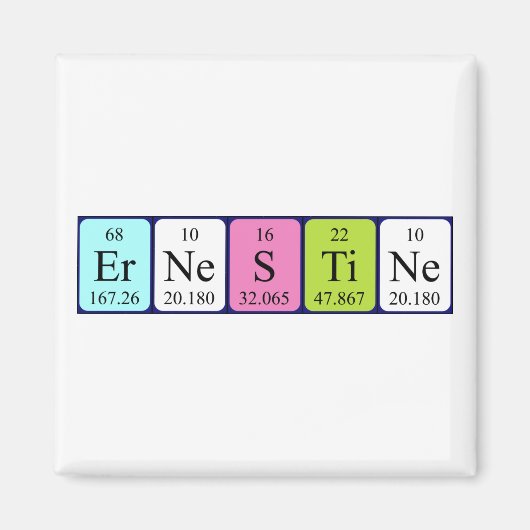 Ernestine periodieke lijstnaam magnet (Voorkant)