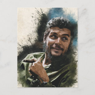 Ernesto CHE Guevara Abstracte Waterverf Portret P Briefkaart