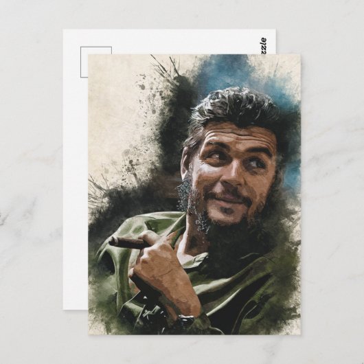Ernesto CHE Guevara Abstracte Waterverf Portret P Briefkaart (Voorkant / Achterkant)