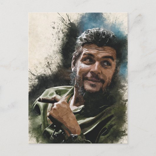 Ernesto CHE Guevara Abstracte Waterverf Portret P Briefkaart (Voorkant)