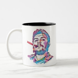 Ernesto Che Guevara Roking Cigar Tweekleurige Koffiemok