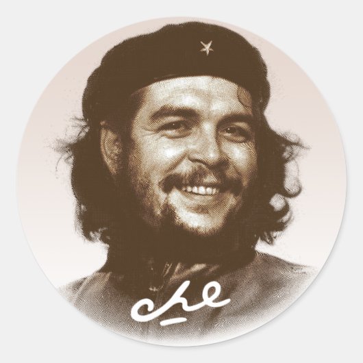 Ernesto Che Guevara Smile Ronde Sticker (Voorkant)