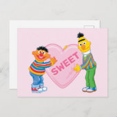 Ernie & Bert Big Valentijns Heart Briefkaart (Voorkant / Achterkant)