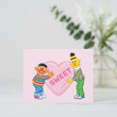 Ernie & Bert Big Valentijns Heart Briefkaart (Staand voorkant)