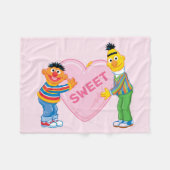 Ernie & Bert Big Valentijns Heart Fleece Deken (Voorkant (Horizontaal))