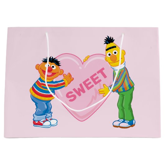 Ernie & Bert Big Valentijns Heart Groot Cadeauzakje (Voorkant)
