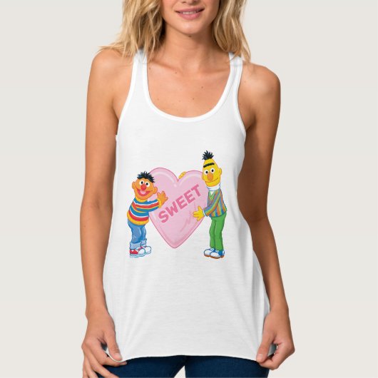 Ernie & Bert Big Valentijns Heart Tanktop (Voorkant)