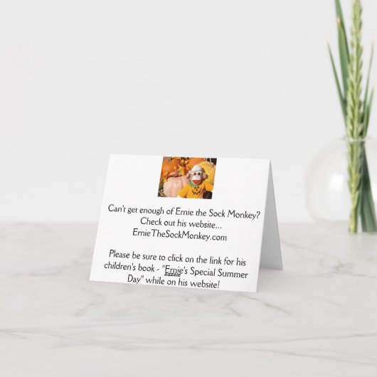 Ernie de Kaart van de Nota van de Pompoen van de (Achterkant)