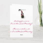 Ernie de Kerstkaart van de Kerstman van de Aap van Feestdagen Kaart (Achterkant)