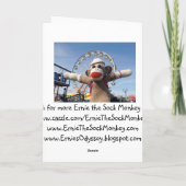 Ernie de Sock Monkey 2e Verjaardag Kaart (Achterkant)