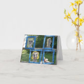 Ernie de Sock Monkey als Art Note Kaart (Gele Bloem)