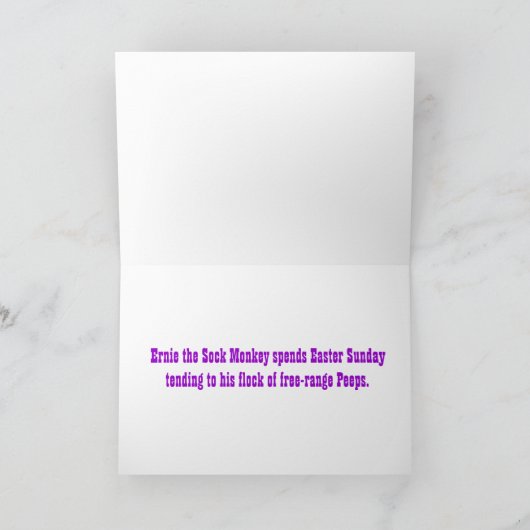 Ernie de Sock Monkey Free Range Peeps Paas Kaart (Binnen)