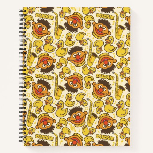 Ernie en Rubber Duckie Pattern Notitieboek (Voorkant)