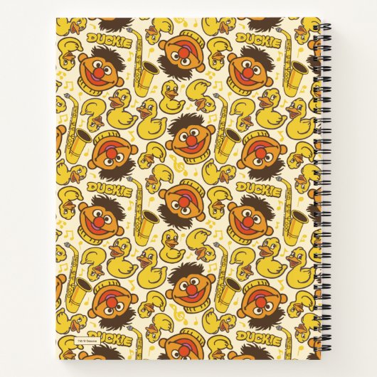 Ernie en Rubber Duckie Pattern Notitieboek (Achterkant)