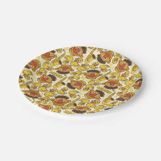 Ernie en Rubber Duckie Pattern Papieren Bordje (Gekanteld)