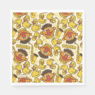 Ernie en Rubber Duckie Pattern Servet