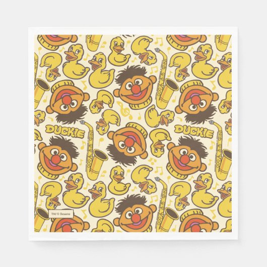 Ernie en Rubber Duckie Pattern Servet (Voorkant)