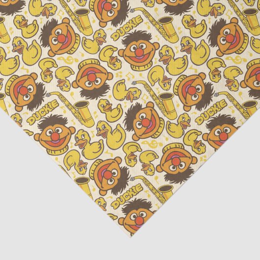 Ernie en Rubber Duckie Pattern Tissuepapier (Detail)