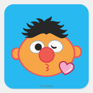 Ernie Face Throwing a Kiss Vierkante Sticker