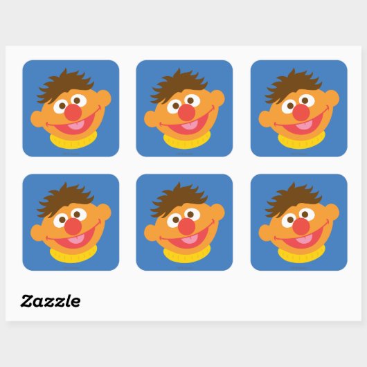 Ernie Face Vierkante Sticker (Vel)