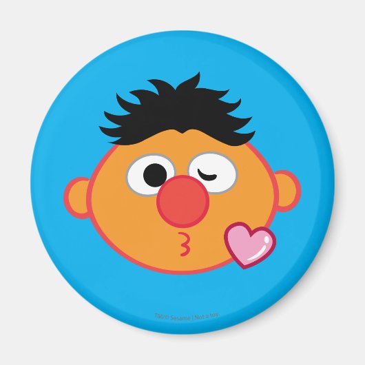 Ernie gezicht dat een kus geeft magneet (Voorkant)
