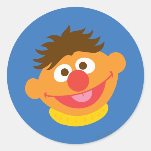 Ernie Gezicht Ronde Sticker (Voorkant)