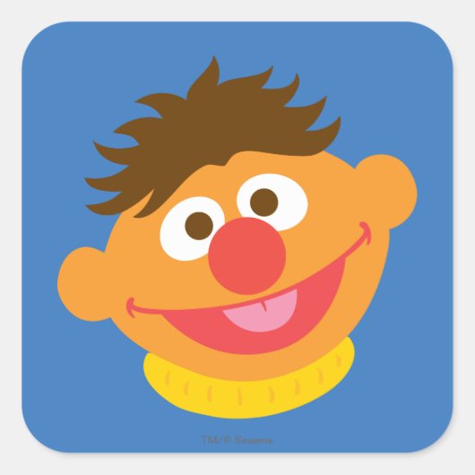 Ernie Gezicht Vierkante Sticker (Voorkant)