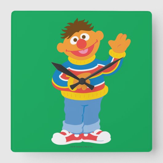 Ernie Graphic Vierkante Klok (Voorkant)
